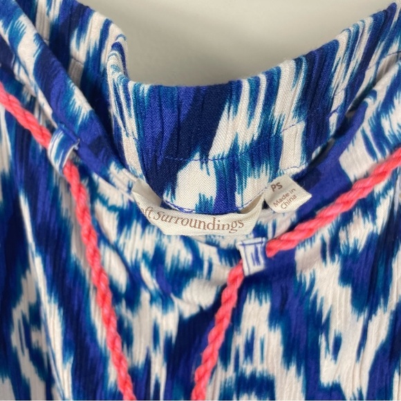 Soft Surroundings Maxi Skirt Blue Ikat Womens Petite Small Bohemian Hippie - Picture 6 of 8